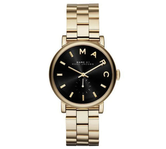 Marc Jacobs MBM3355 Baker Black Dial Gold Tone Stainless Steel Women's Watch