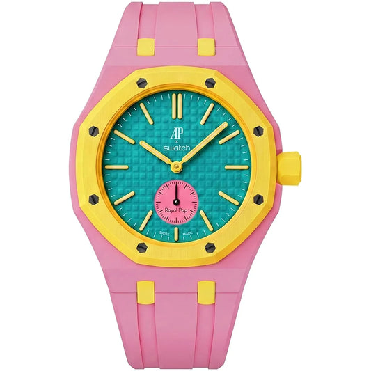 Audemars Piguet x Swatch Royal Pop OTG ROZ SSX03J100N Unisex Teal and Pink Watch