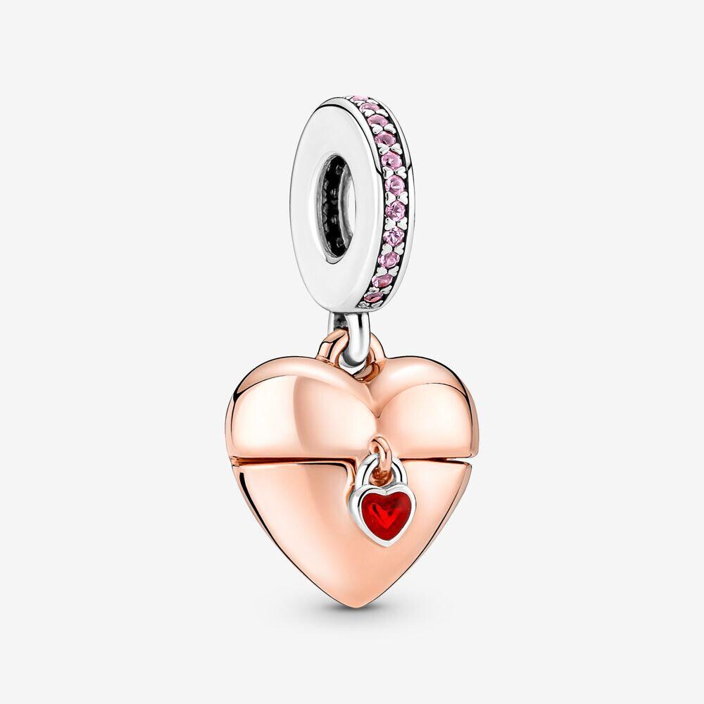 pandora love confession heart-shaped box pendant