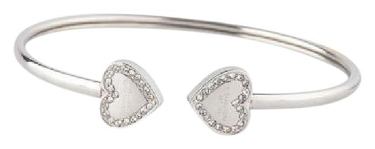 Michael kors silver tone pave heart bangle