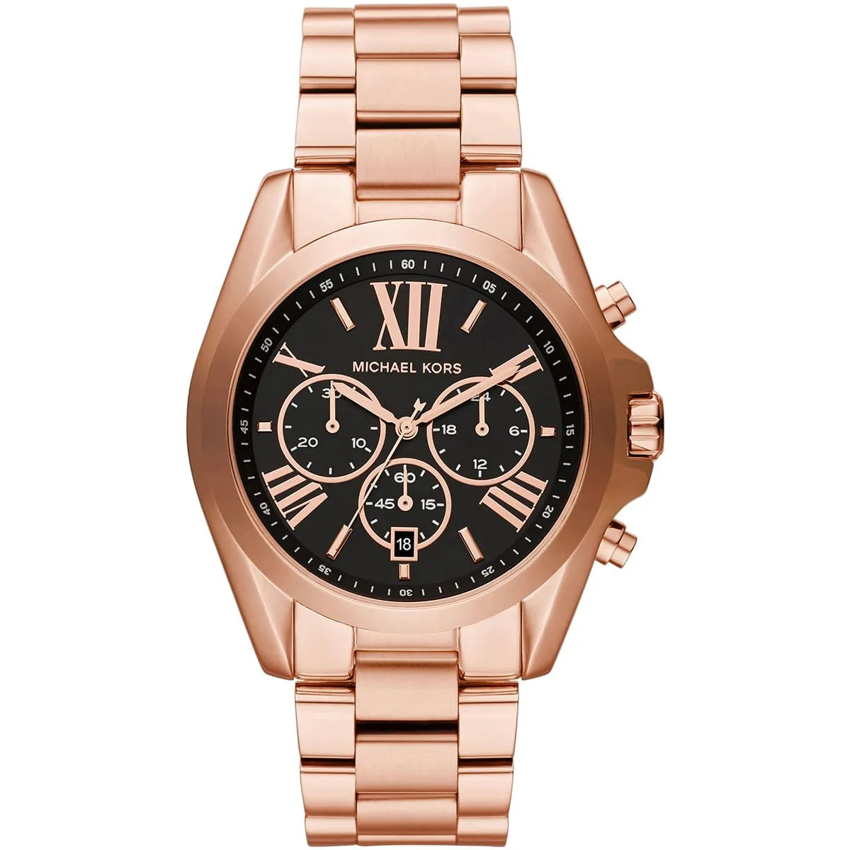 Michael Kors 5854 Chronograph Contrast Dial Round Stainless Steel Analog Watch for Women