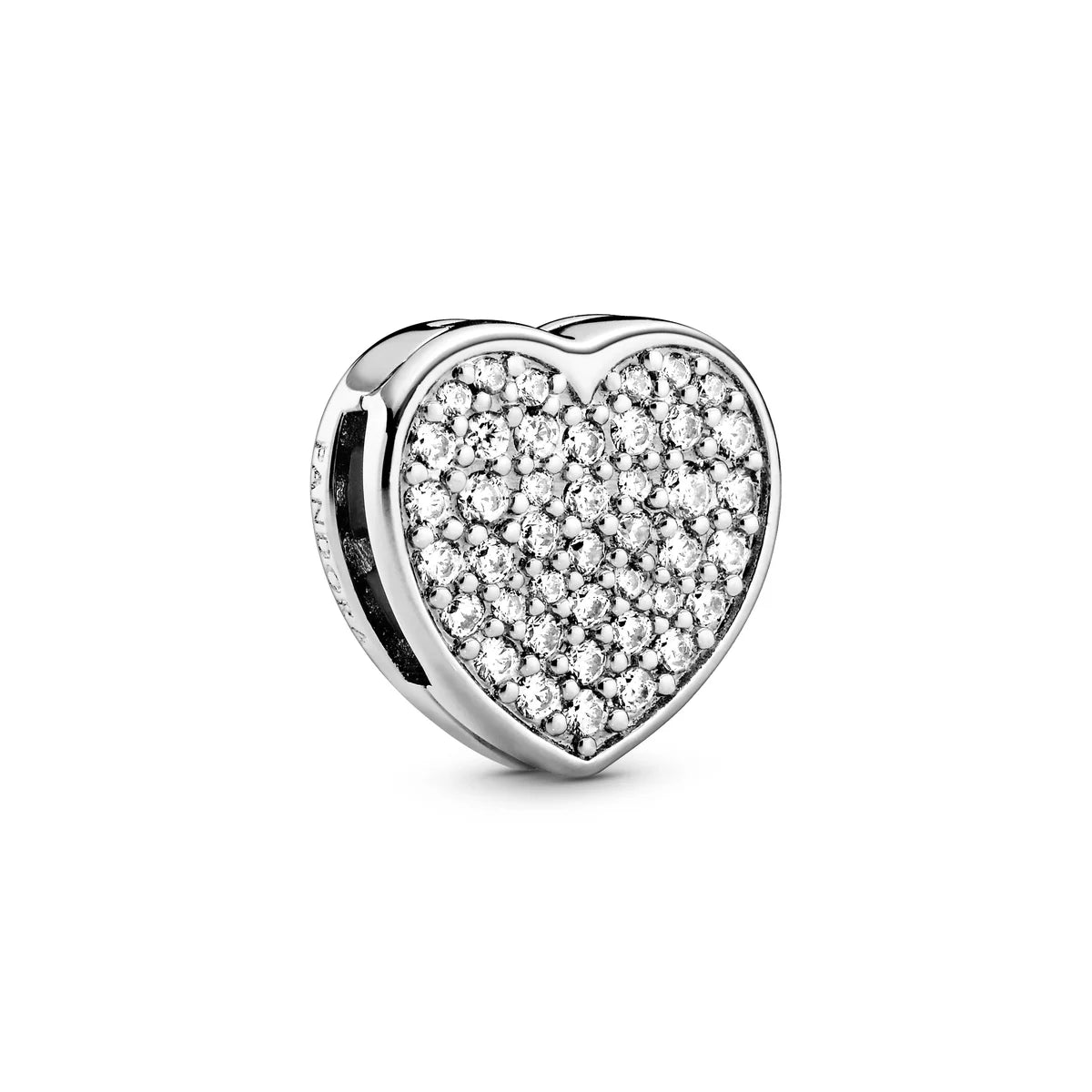 Pandora Pave Heart Sterling Silver clip charm  - 798684C01